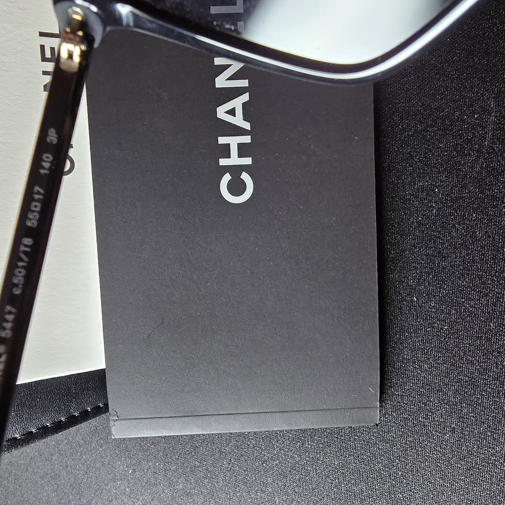 Chanel Classic Black Sunglasses 5447 C.501/t8 - Picture 4 of 5